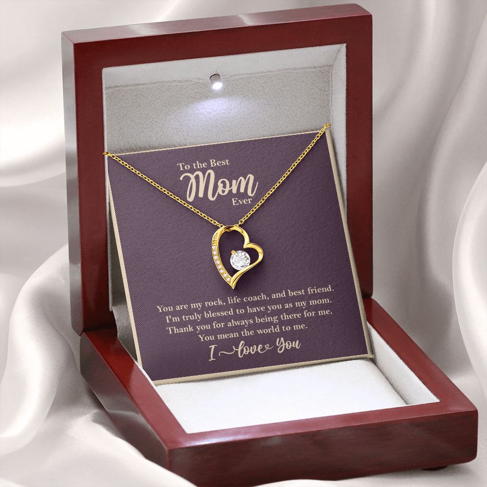 Best Mom Ever Necklace, Mom Gift from Son/Daughter, Mother's Day Gift 18k Yellow Gold Finish Luxury Box - HolidayShoppingFinds
