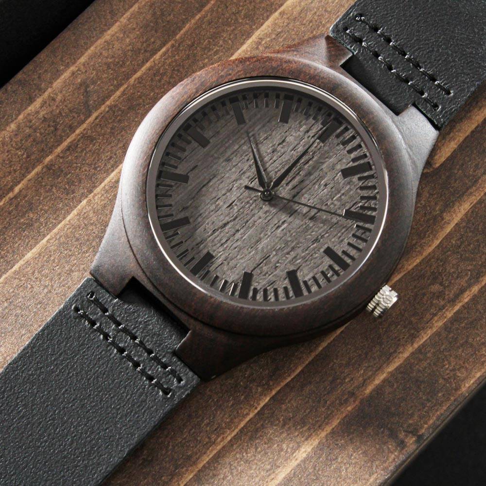 I Hooked The Best Dad Engraved Wooden Watch Gift for Fisherman Dad - HolidayShoppingFinds