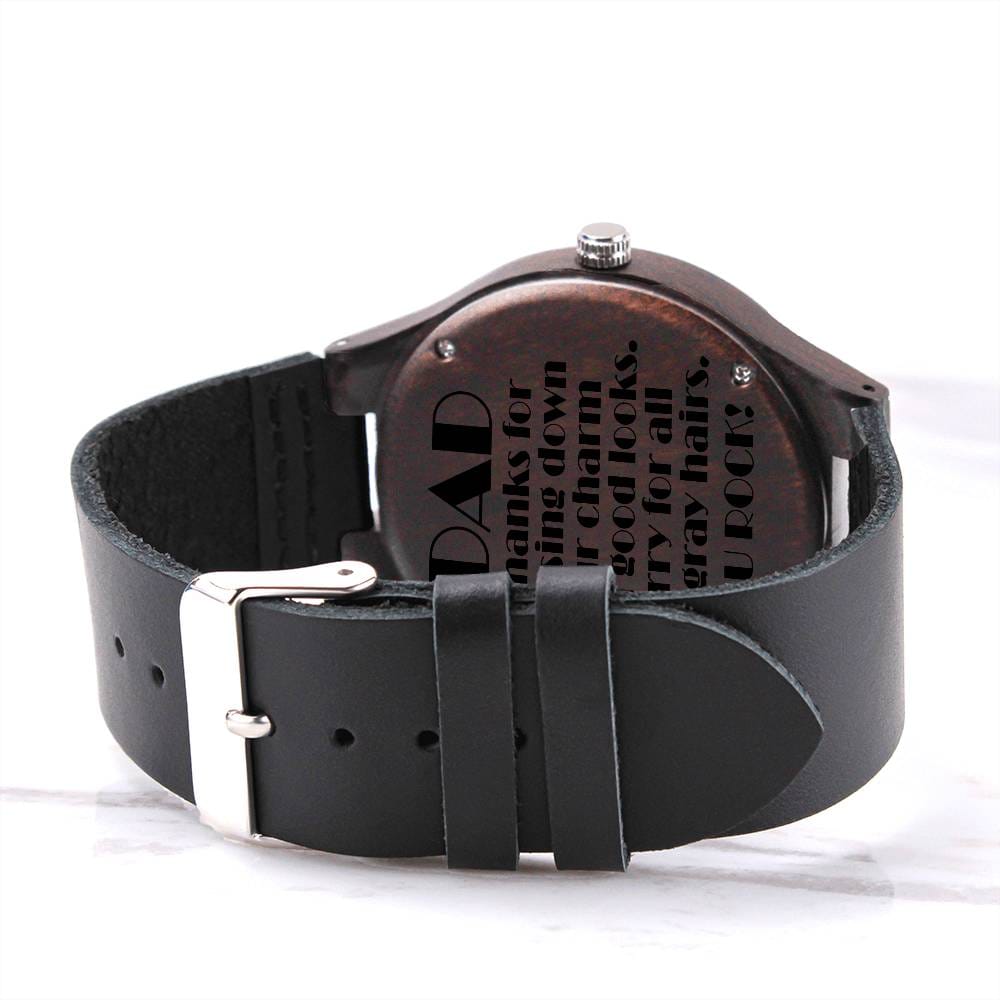 Funny Engraved Wooden Watch Gift for Dad, Father's Day Gift From Son or Daughter - HolidayShoppingFinds