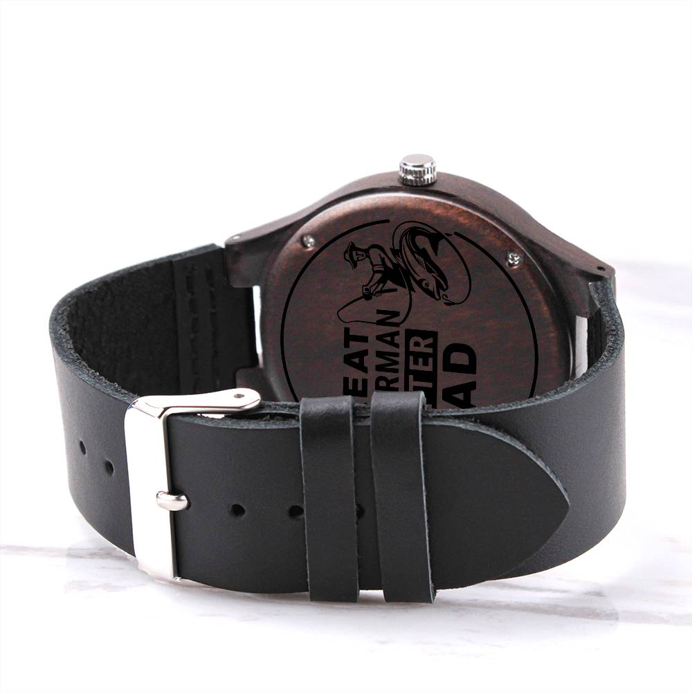 Great Fisherman Better Dad Engraved Wooden Watch Father's Day Gift - HolidayShoppingFinds
