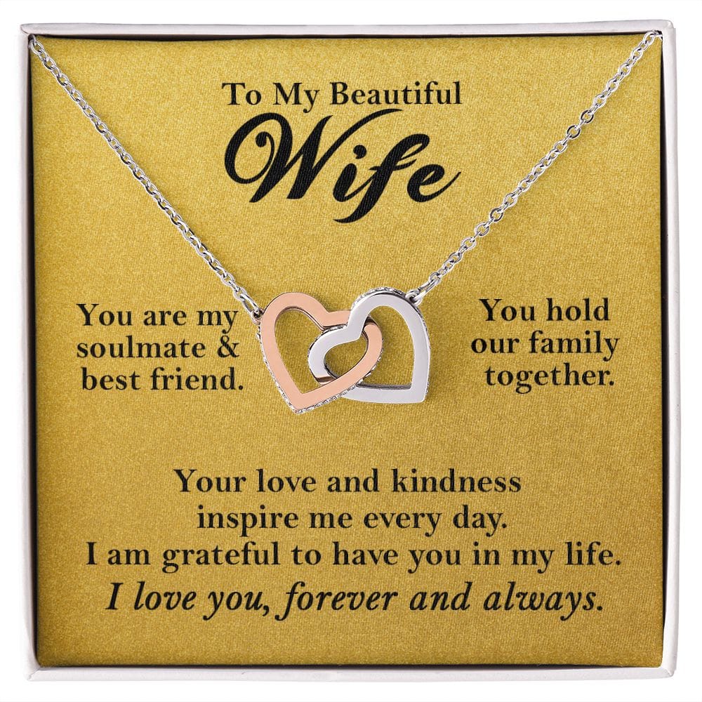 To My Beautiful Wife Hearts Necklace Gift From Husband, Soulmate Gift - HolidayShoppingFinds