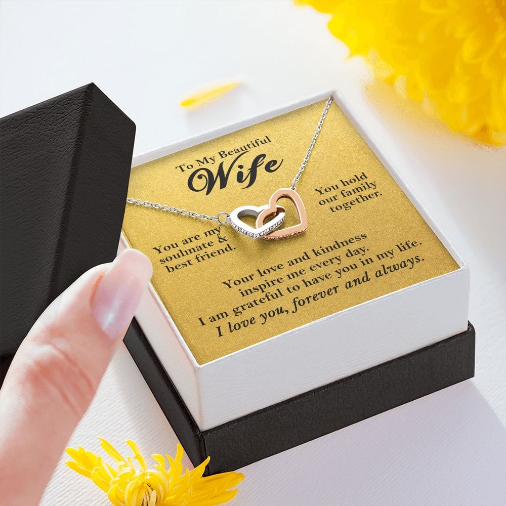 To My Beautiful Wife Hearts Necklace Gift From Husband, Soulmate Gift - HolidayShoppingFinds
