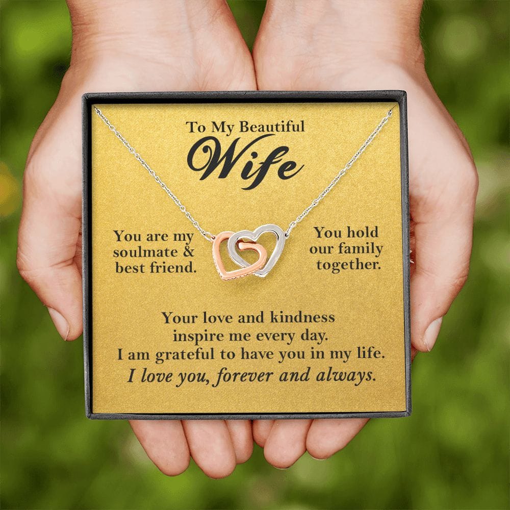 To My Beautiful Wife Hearts Necklace Gift From Husband, Soulmate Gift - HolidayShoppingFinds