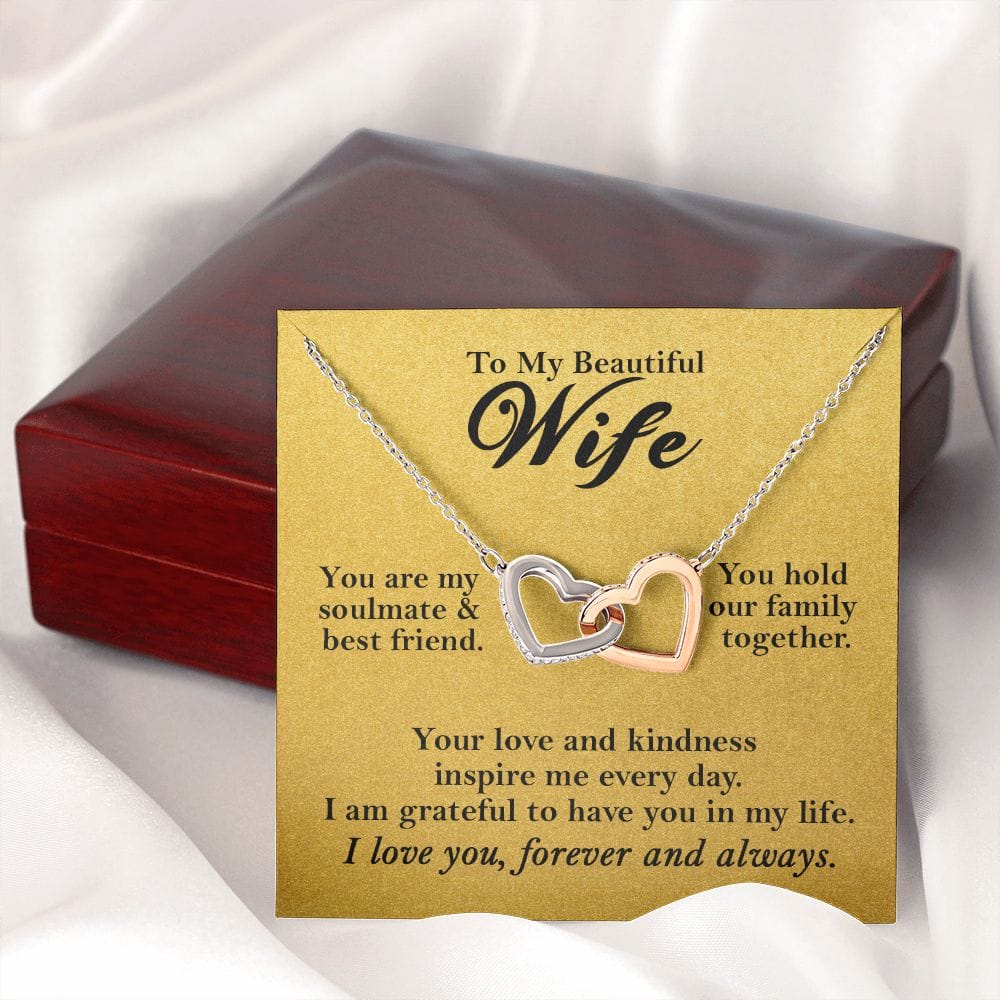 To My Beautiful Wife Hearts Necklace Gift From Husband, Soulmate Gift - HolidayShoppingFinds