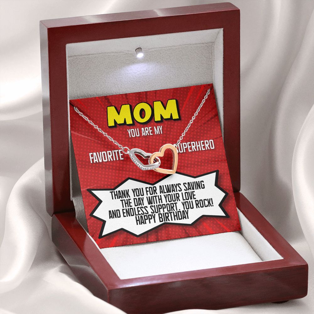 Mom You Are My Superhero Birthday Gift Joined Heart Rose Gold Necklace - HolidayShoppingFinds