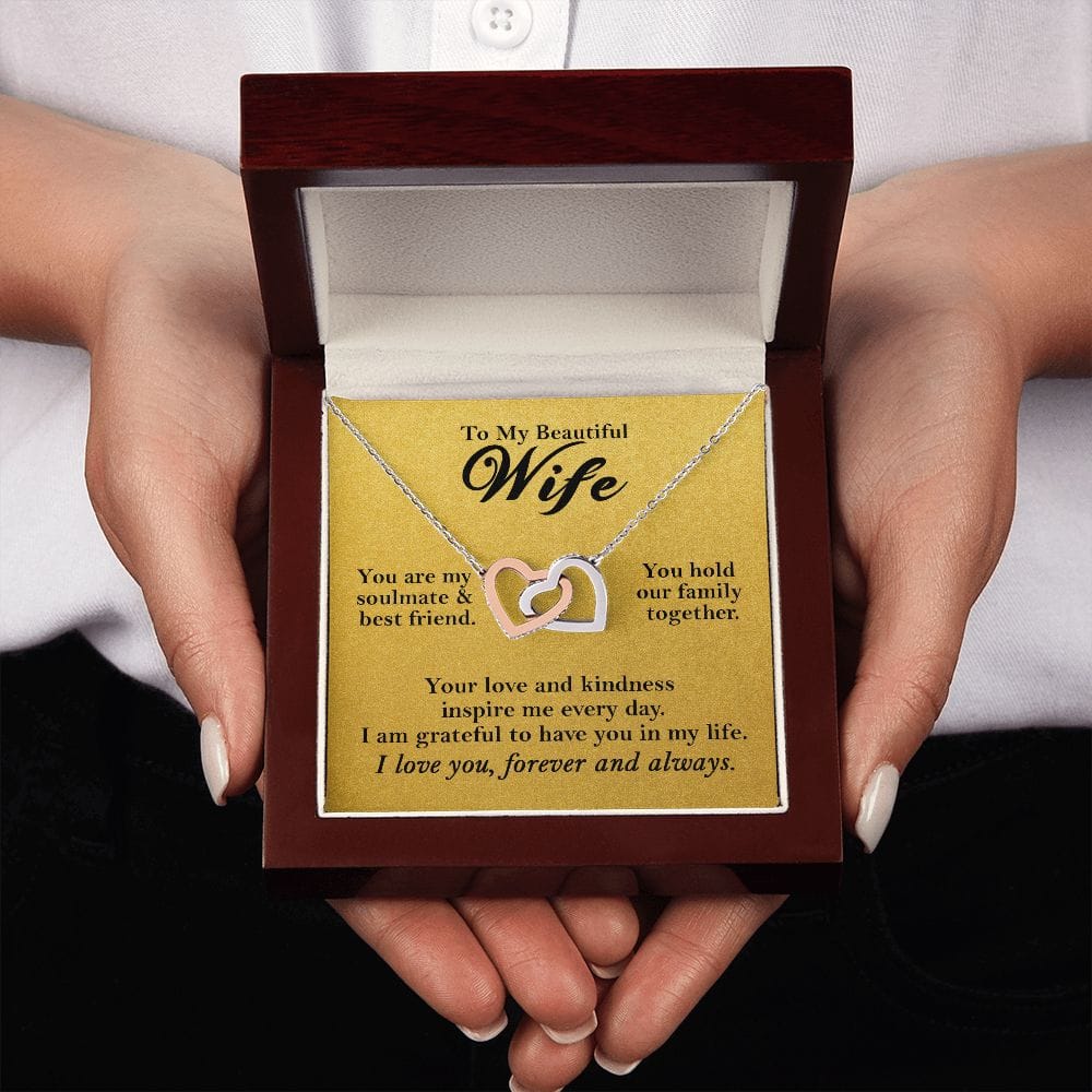 To My Beautiful Wife Hearts Necklace Gift From Husband, Soulmate Gift - HolidayShoppingFinds