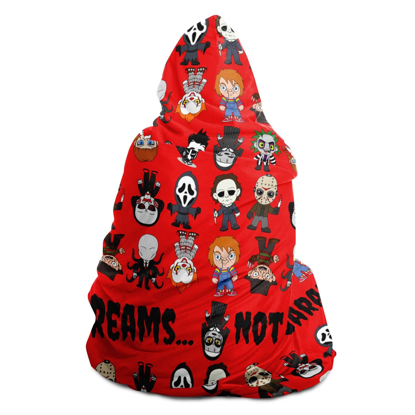 Halloween Killers Hooded Blanket "Sweet Dreams Not Guaranteed!"- Red - HolidayShoppingFinds