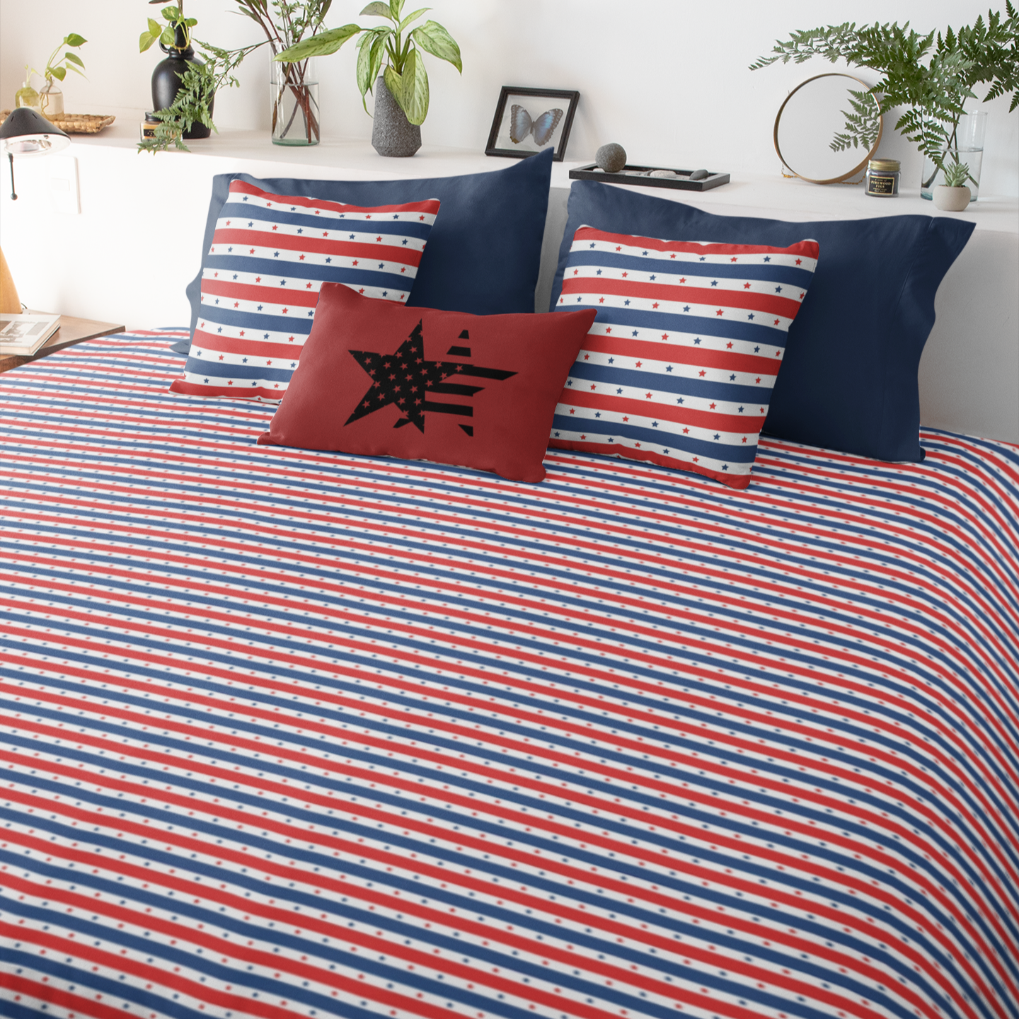Patriotic Duvet Cover, Stars & Stripes American Flag Duvet Twin/TwinXL/Queen/King Veterans 4th of July Memorial Day Bedding Decor - HolidayShoppingFinds