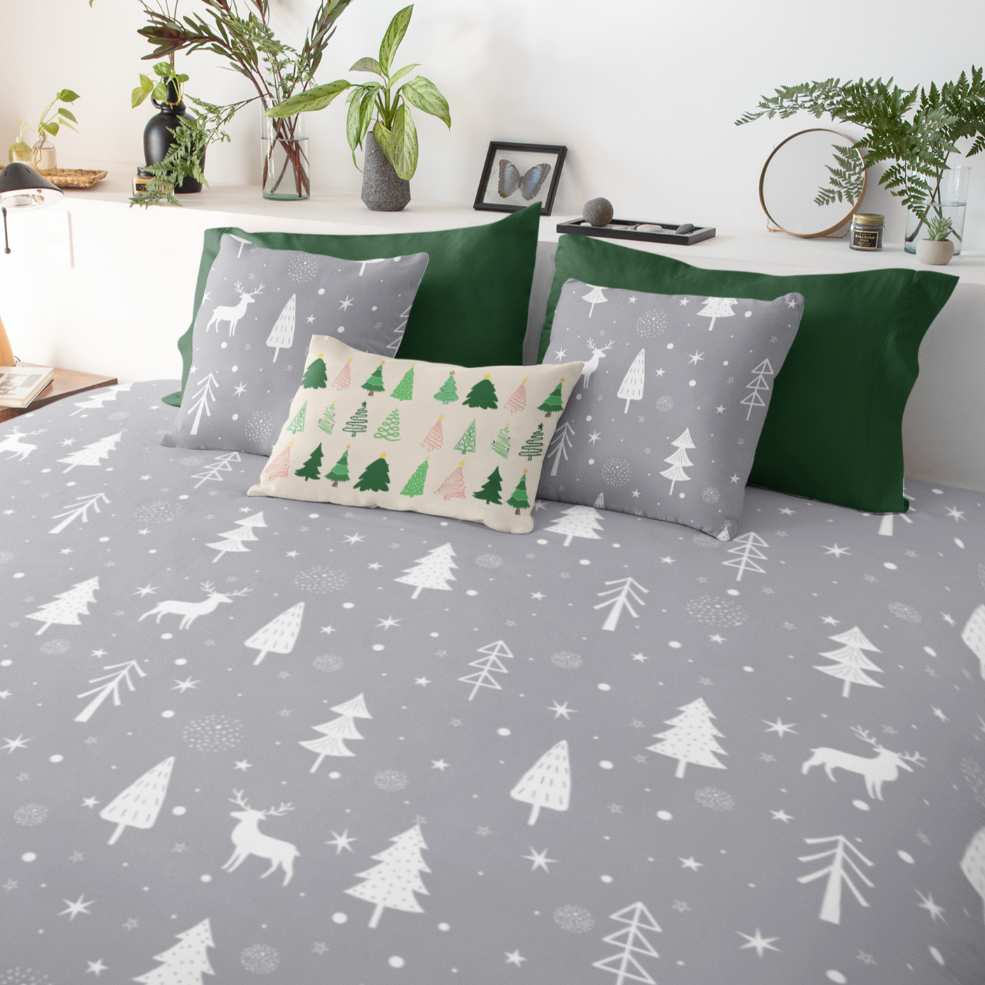 Christmas Duvet Cover, Holiday Reindeer Bedding Winter Wonderland Twin/TwinXL/Queen/King Duvet - HolidayShoppingFinds