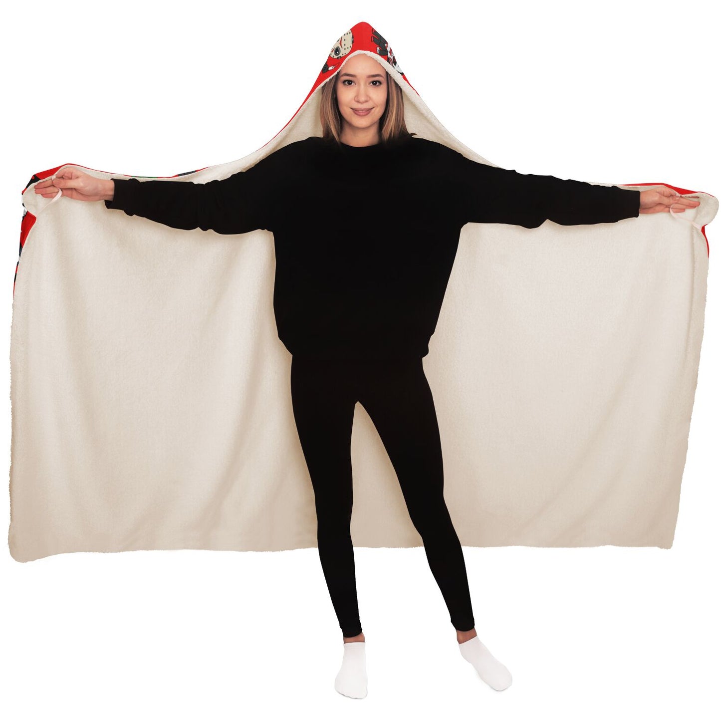 Halloween Killers Hooded Blanket "Sweet Dreams Not Guaranteed!"- Red - HolidayShoppingFinds