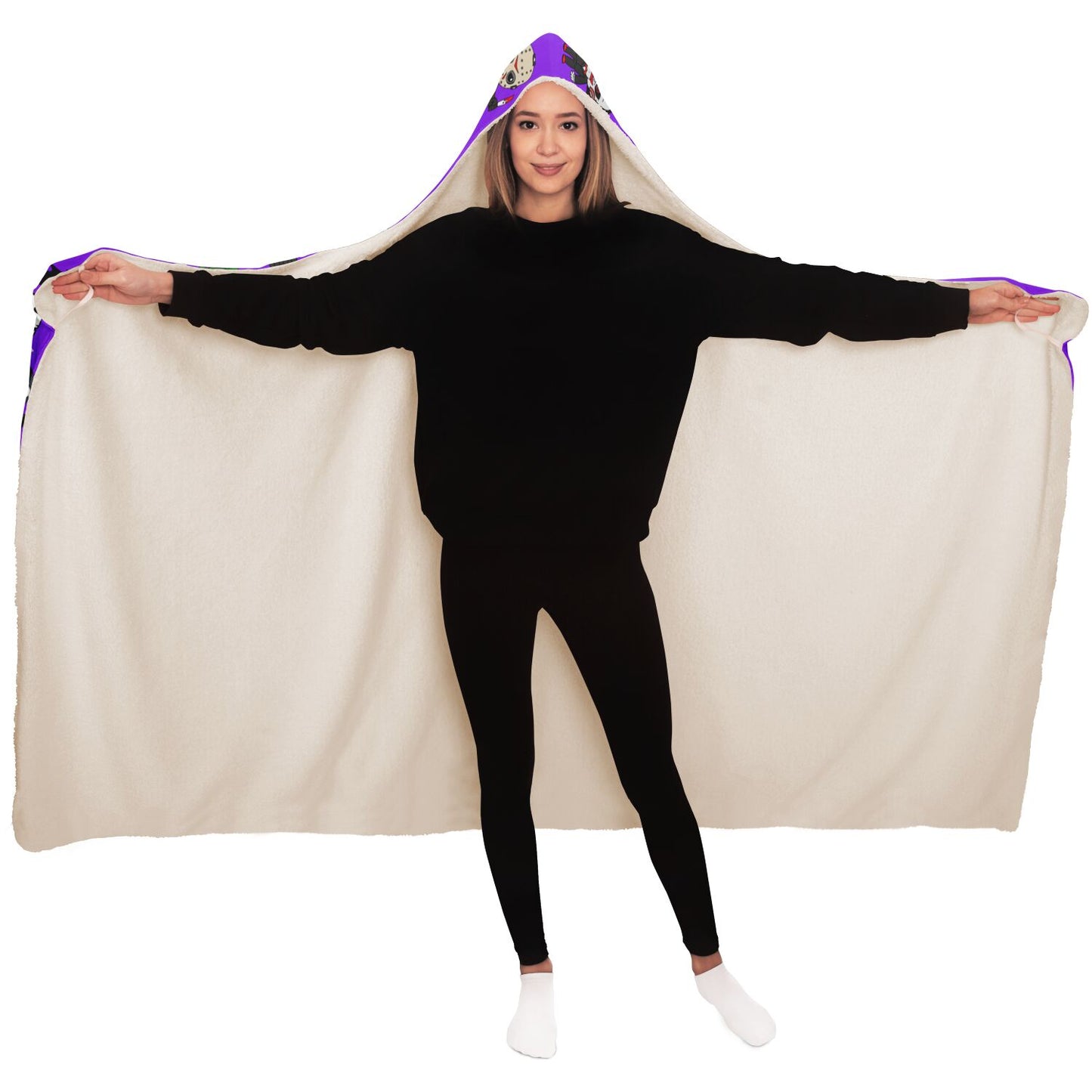 Halloween Killers Hooded Blanket "Sweet Dreams Not Guaranteed!"- Purple - HolidayShoppingFinds