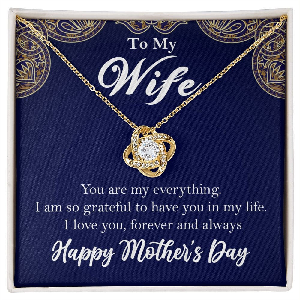 To My Wife Necklace, Mother's Day Gift for Wife, Wife Gift from Husband, Wife Necklace, For Wife from Husband, Gold Love Knot Necklace - HolidayShoppingFinds