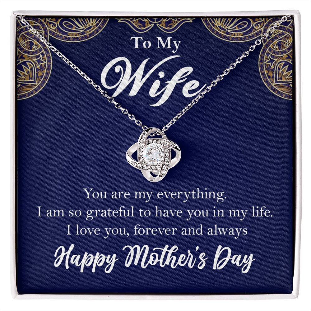 To My Wife Necklace, Mother's Day Gift for Wife, Wife Gift from Husband, Wife Necklace, For Wife from Husband, Gold Love Knot Necklace - HolidayShoppingFinds