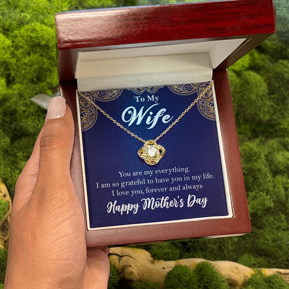 To My Wife Necklace, Mother's Day Gift for Wife, Wife Gift from Husband, Wife Necklace, For Wife from Husband, Gold Love Knot Necklace - HolidayShoppingFinds