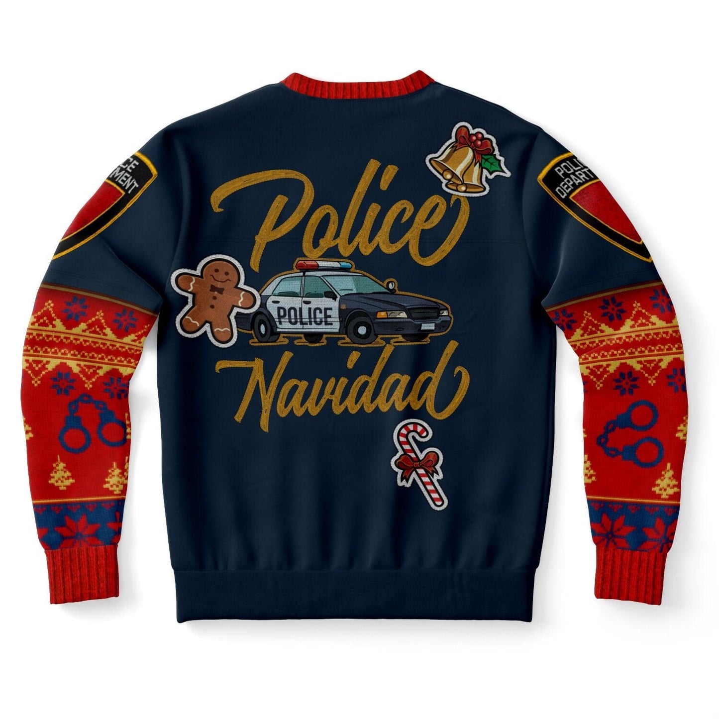 Police Navidad Funny Ugly Christmas Sweatshirt for Police Officer - HolidayShoppingFinds