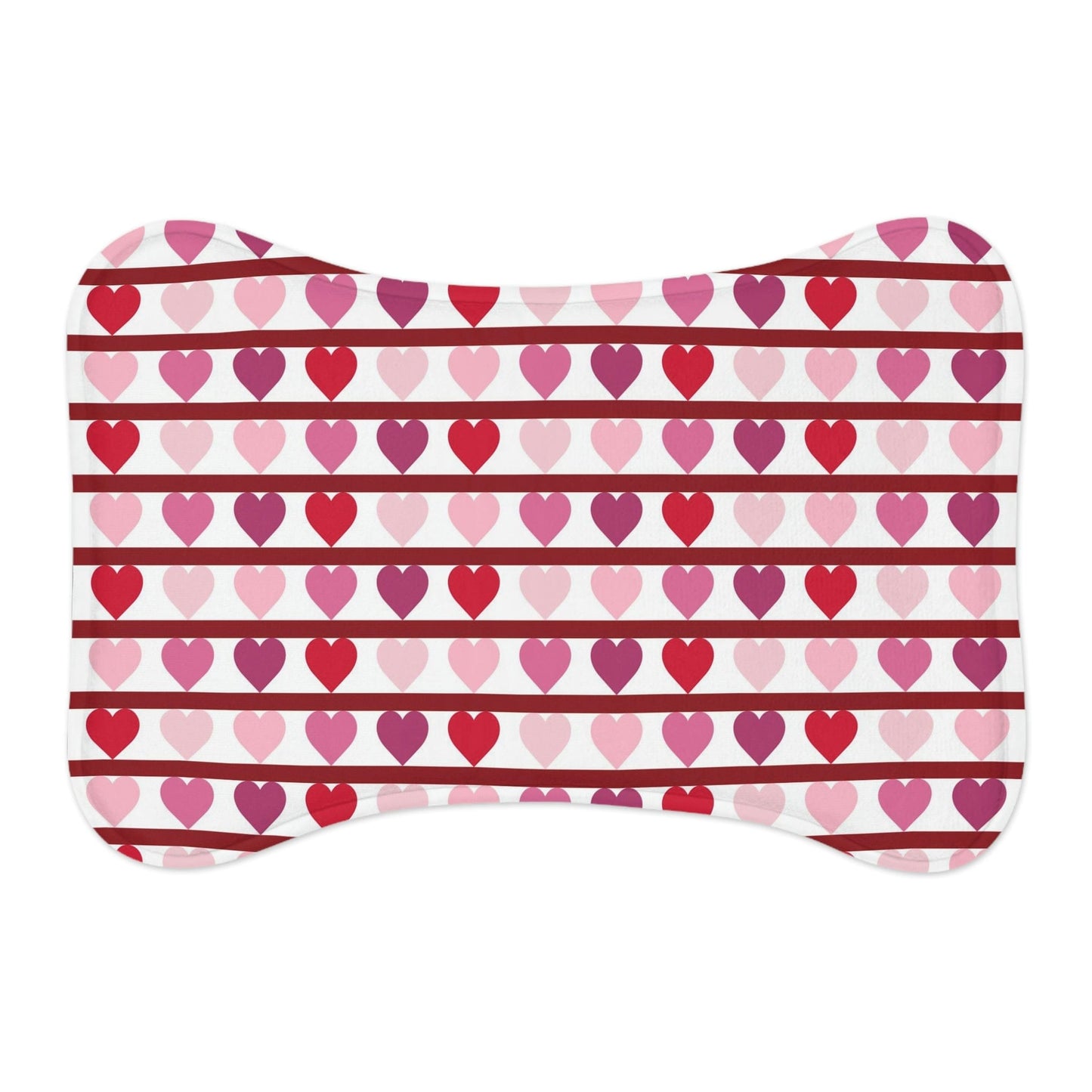 Sweet Heart Pattern Pet Feeding Mat Bone Shape Dog/Cat Food Placemat Bone shape (19" x 14") White - HolidayShoppingFinds