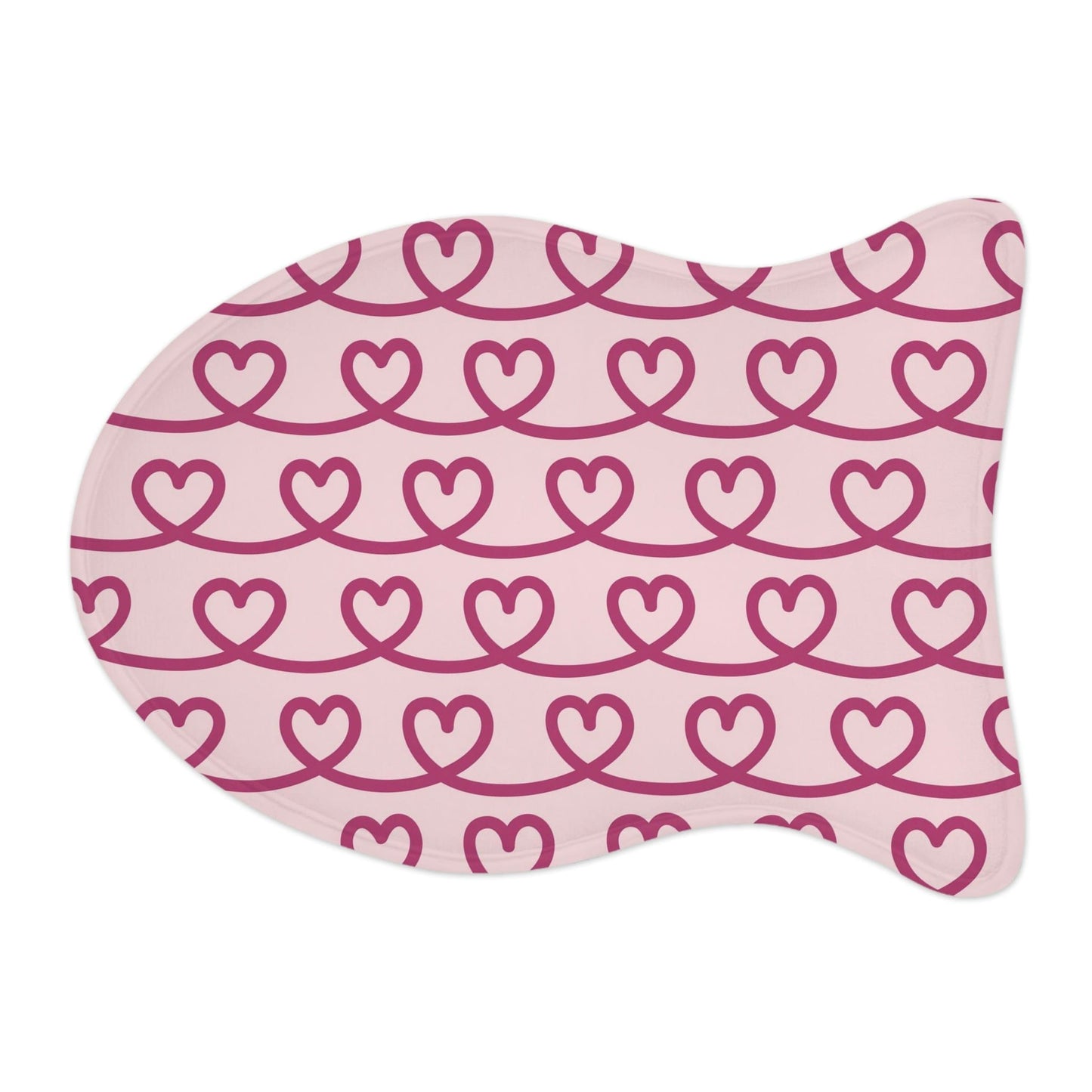 Pink Heart Drawing Pet Feeding Mat Fish Shape Dog/Cat Food Placemat Fish shape (19" × 14") White - HolidayShoppingFinds