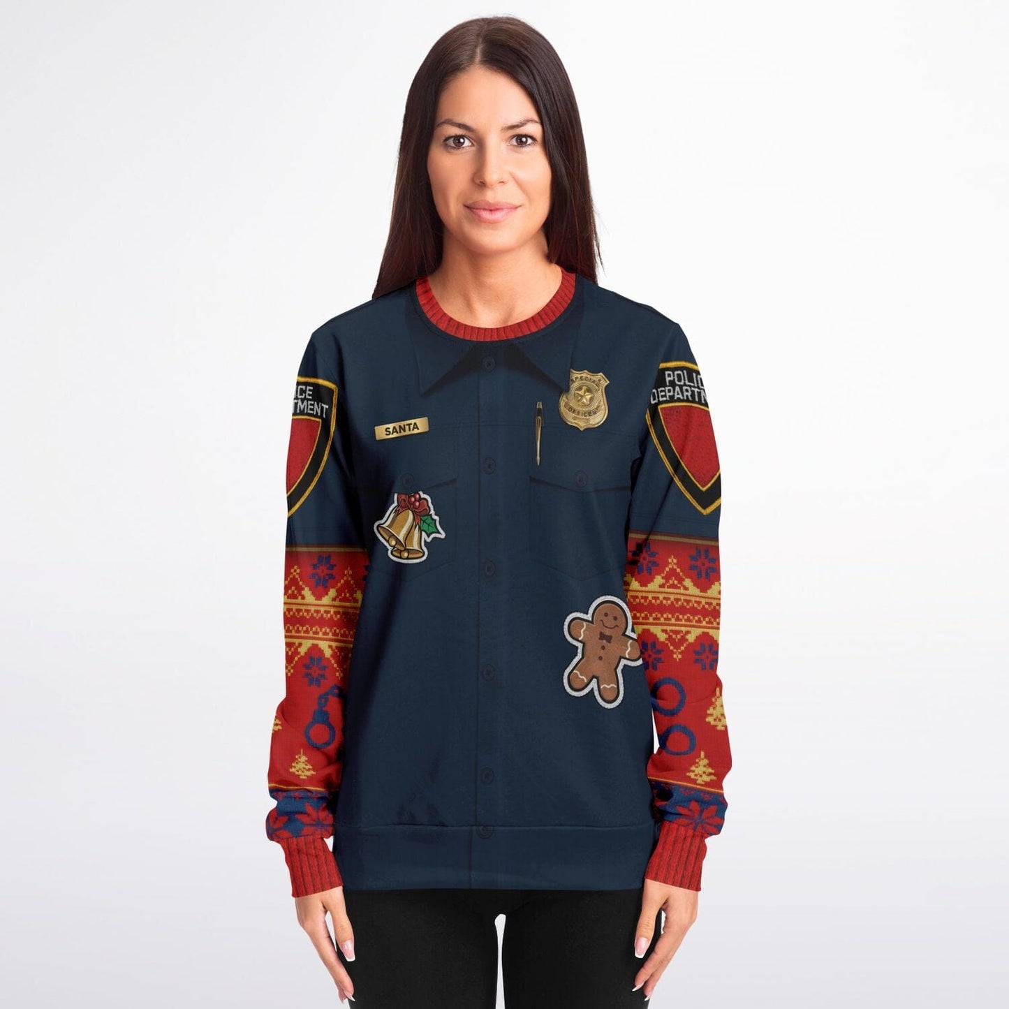 Police Navidad Funny Ugly Christmas Sweatshirt for Police Officer - HolidayShoppingFinds