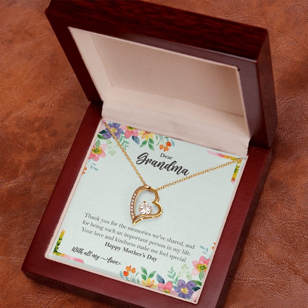 Grandma Gift Necklace from Grandchildren, Grandmother Mothers Day Gift 18k Yellow Gold Finish Luxury Box w/LED - HolidayShoppingFinds