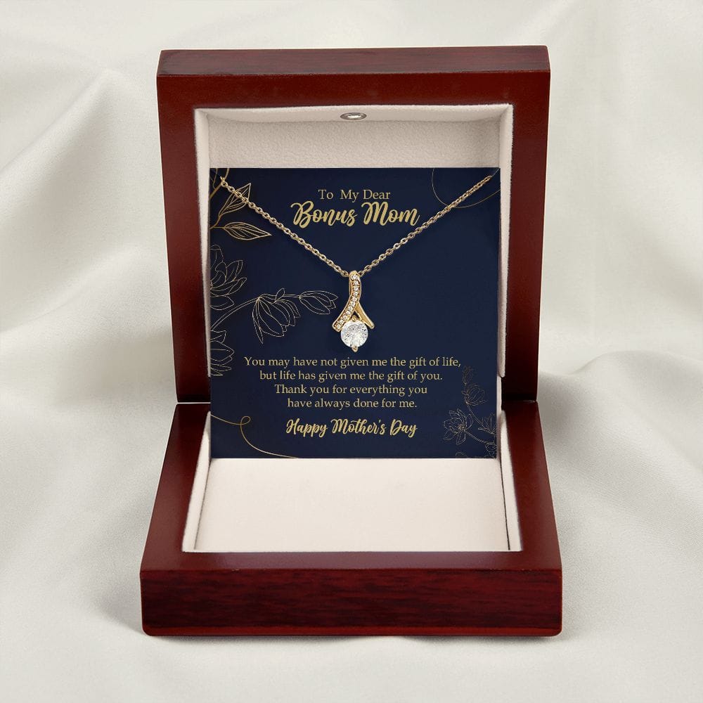 Bonus Mom Necklace Gift, Stepmother Stepmom Gift, Mother's Day Gift - HolidayShoppingFinds