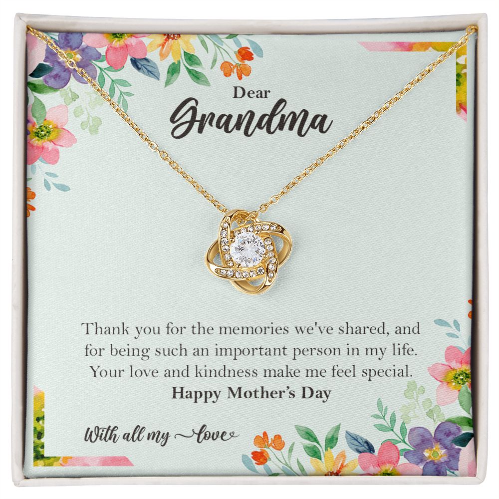 Grandma Gift Love Knot Necklace from Grandchildren, Mothers Day Gift ❤ 18K Yellow Gold Finish Two-Toned Gift Box - HolidayShoppingFinds
