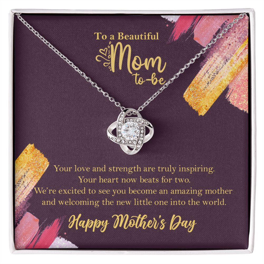 To Beautiful Mom-to-be Necklace, 1st Mothers Day Gift for Pregnant Mom 14K White Gold Finish Two-Tone Gift Box - HolidayShoppingFinds