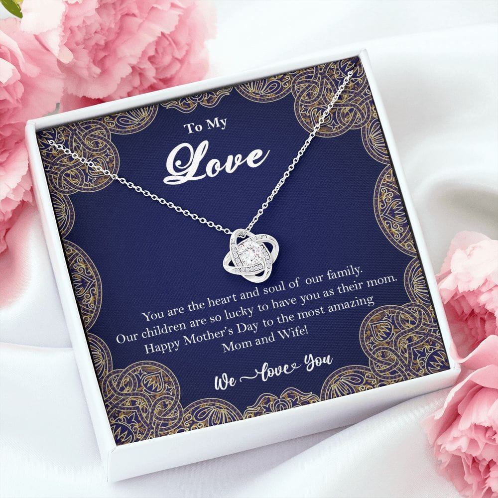 To My Love Knot Necklace, Gift for Wife, Mothers Day Gift from Husband - HolidayShoppingFinds