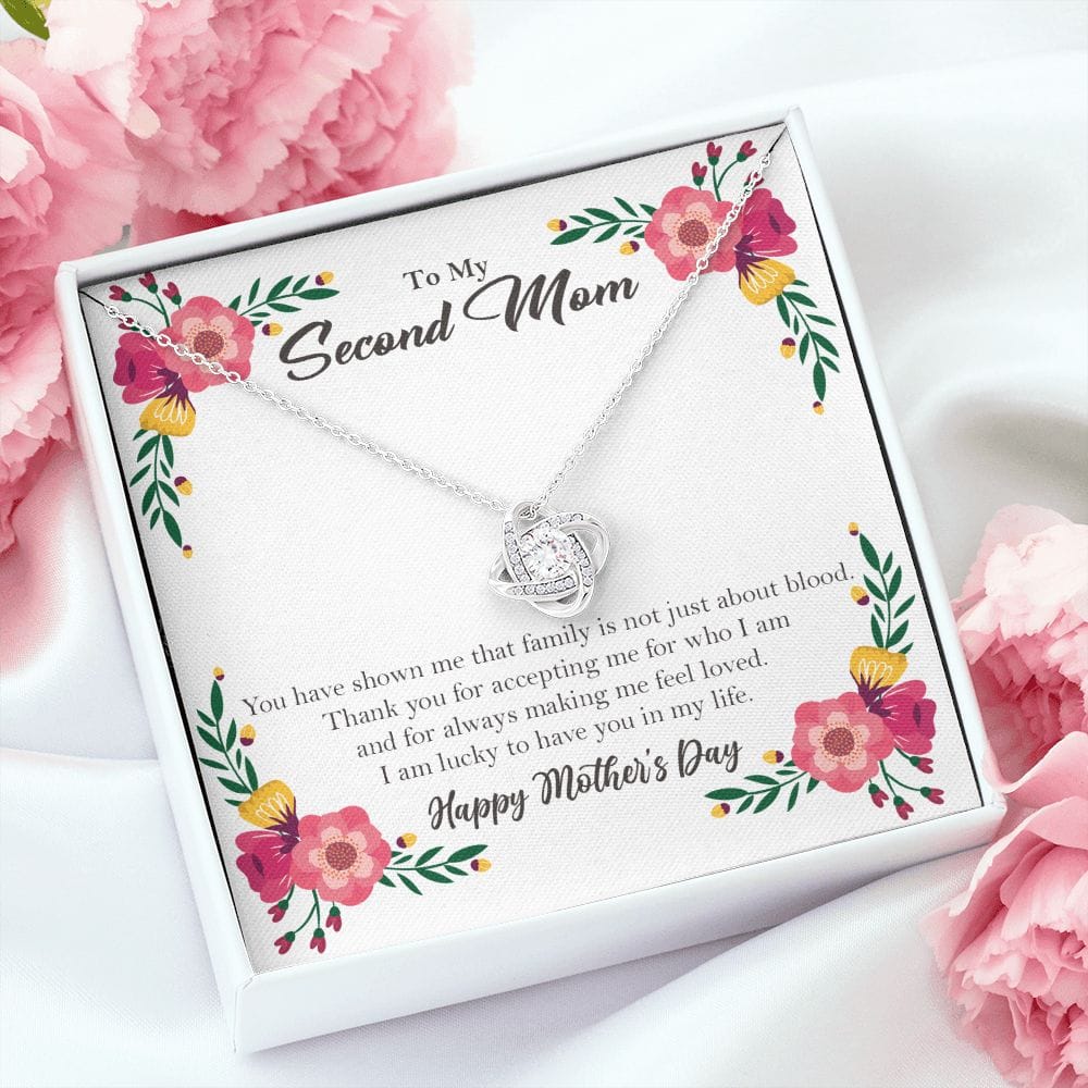 To Second Mom Love Knot Necklace, Stepmom Stepmother Mothers Day Gift ❤ - HolidayShoppingFinds