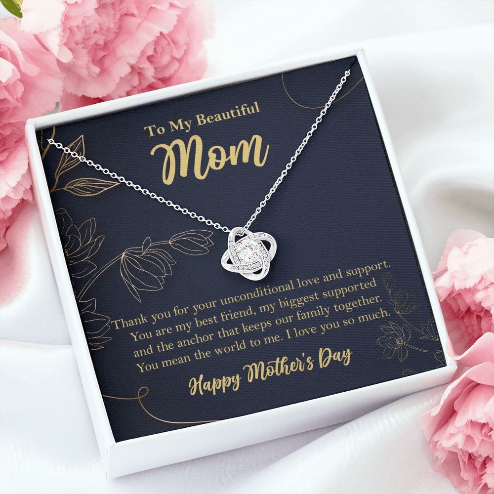 To My Beautiful Mom Love Knot Necklace, Mothers Day Gift ❤ - HolidayShoppingFinds