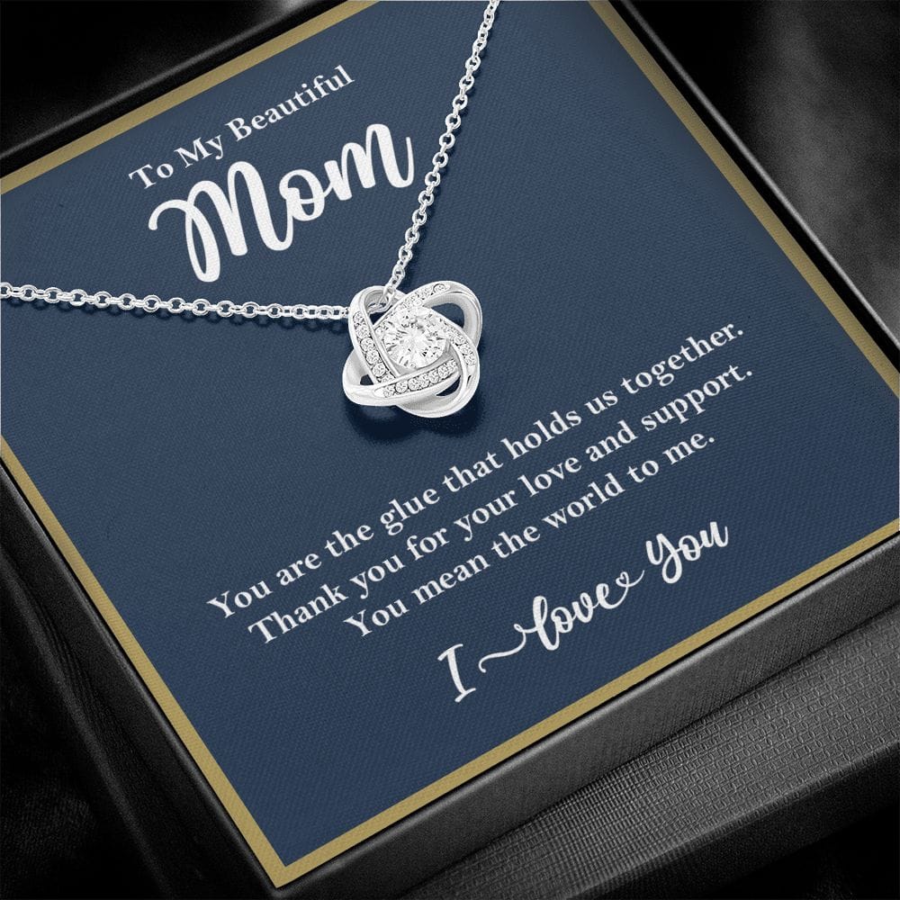 To My Beautiful Mom Love Knot Necklace Gift From Son or Daughter - HolidayShoppingFinds