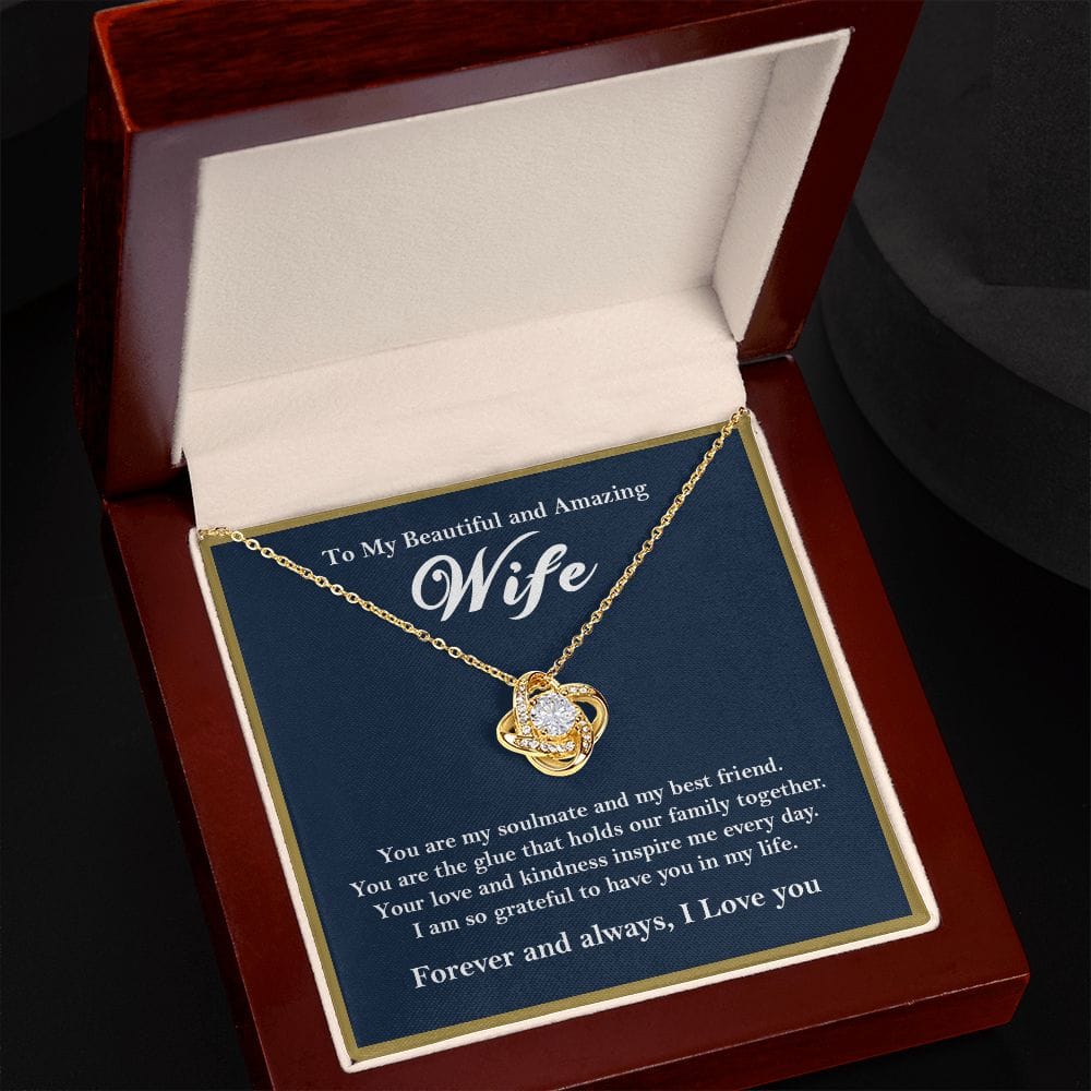 To My Beautiful Amazing Wife Love Knot Necklace Gift From Husband - HolidayShoppingFinds