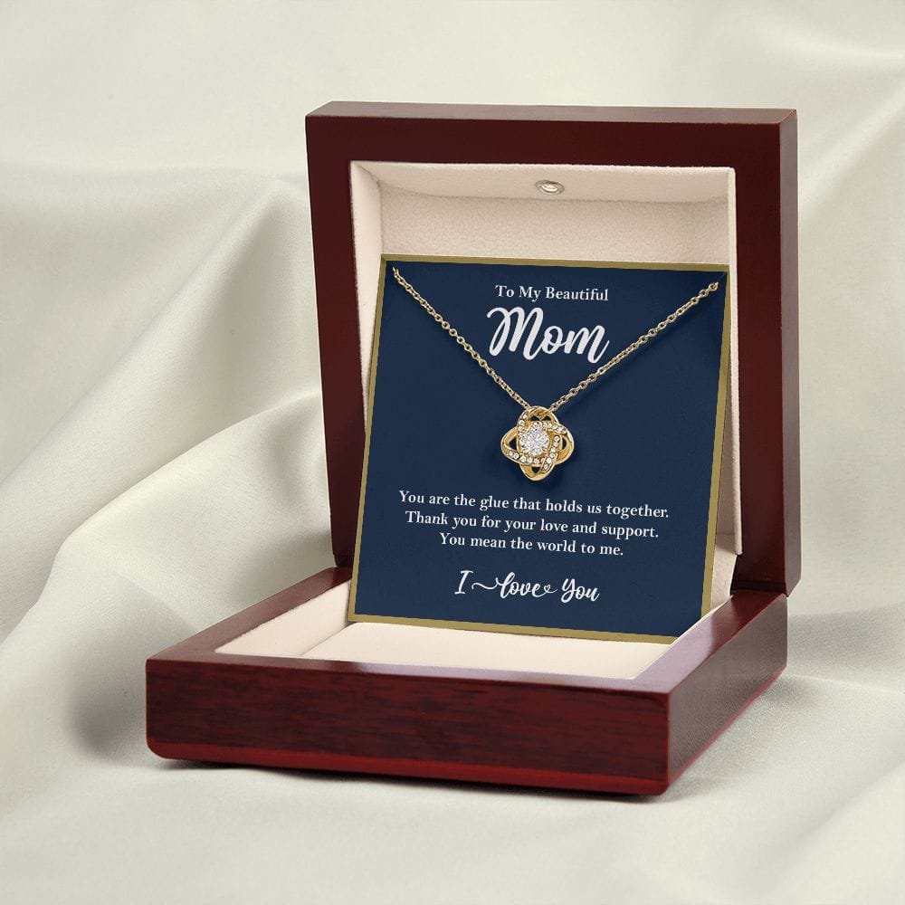 To My Beautiful Mom Love Knot Necklace Gift From Son or Daughter - HolidayShoppingFinds