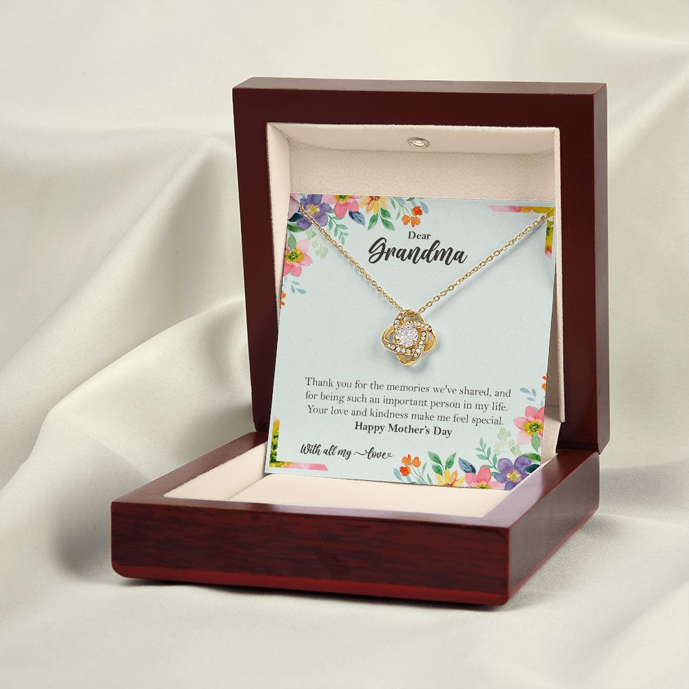 Grandma Gift Love Knot Necklace from Grandchildren, Mothers Day Gift ❤ 18K Yellow Gold Finish Luxury Box w/LED - HolidayShoppingFinds