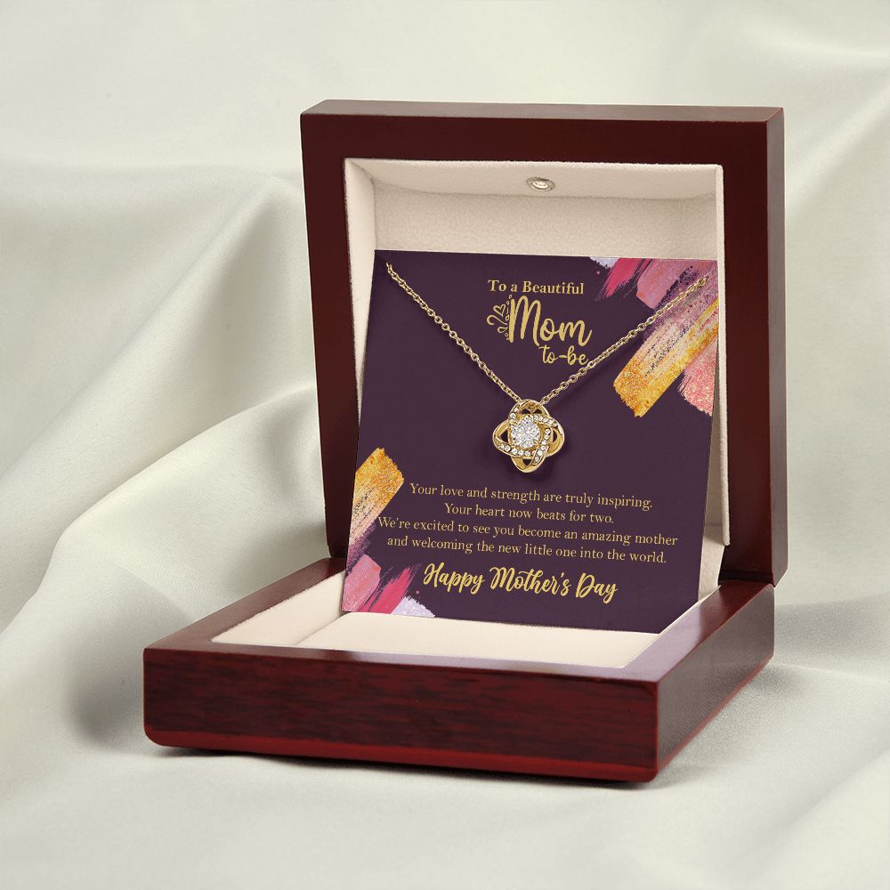 To Beautiful Mom-to-be Necklace, 1st Mothers Day Gift for Pregnant Mom 18K Yellow Gold Finish Luxury Box w/LED - HolidayShoppingFinds