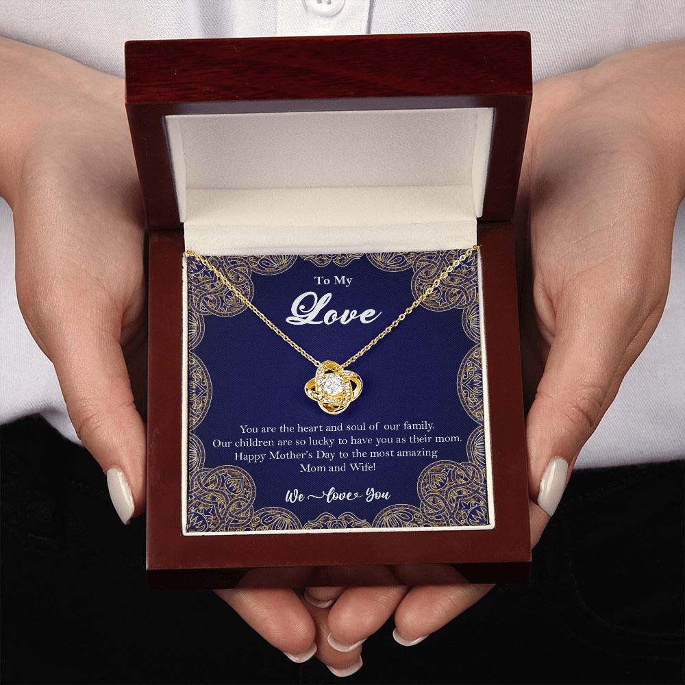 To My Love Knot Necklace, Gift for Wife, Mothers Day Gift from Husband - HolidayShoppingFinds