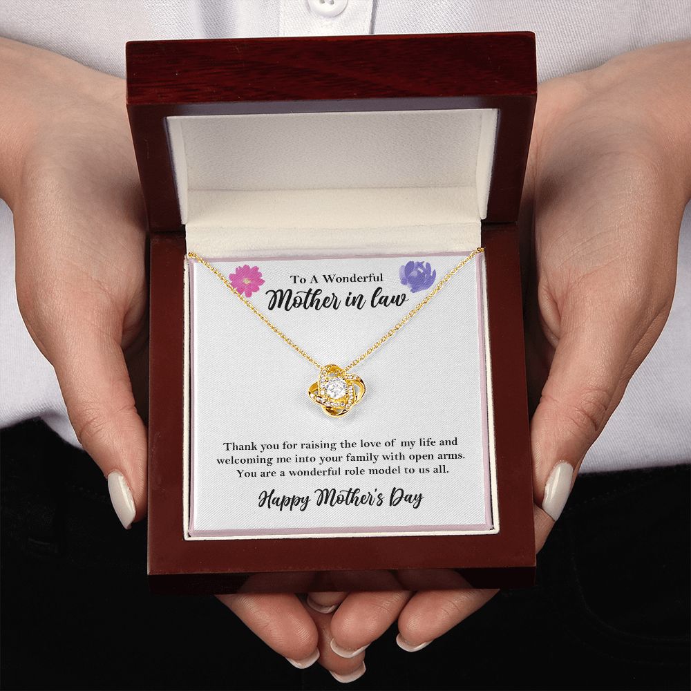 To a Wonderful Mother-in-law Love Knot Necklace, Mothers Day Gift - HolidayShoppingFinds