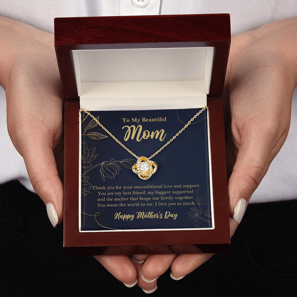 To My Beautiful Mom Love Knot Necklace, Mothers Day Gift ❤ - HolidayShoppingFinds