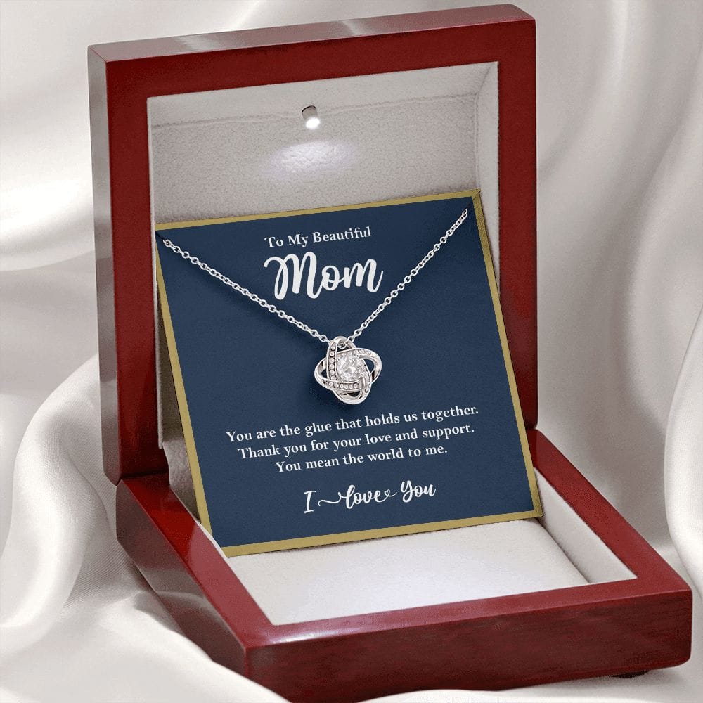 To My Beautiful Mom Love Knot Necklace Gift From Son or Daughter - HolidayShoppingFinds