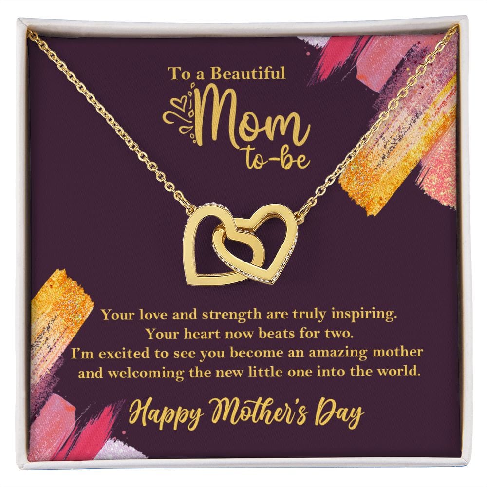 Expecting Mom-to-be Necklace, 1st Mothers Day Gift for Pregnant Mom 18K Yellow Gold Finish Two-Toned Box - HolidayShoppingFinds