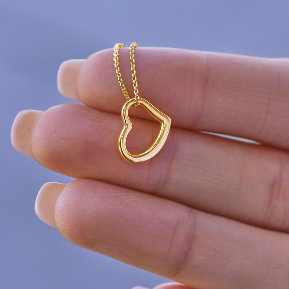 To My Wife 18K Gold Delicate Heart Necklace Gift From Husband - HolidayShoppingFinds