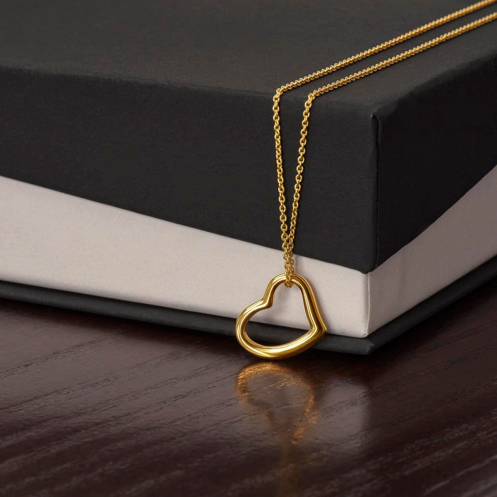 To My Wife 18K Gold Delicate Heart Necklace Gift From Husband - HolidayShoppingFinds