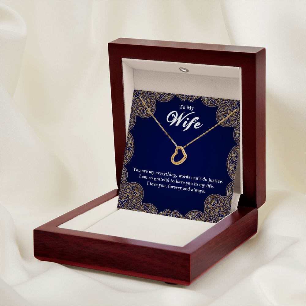 To My Wife 18K Gold Delicate Heart Necklace Gift From Husband - HolidayShoppingFinds