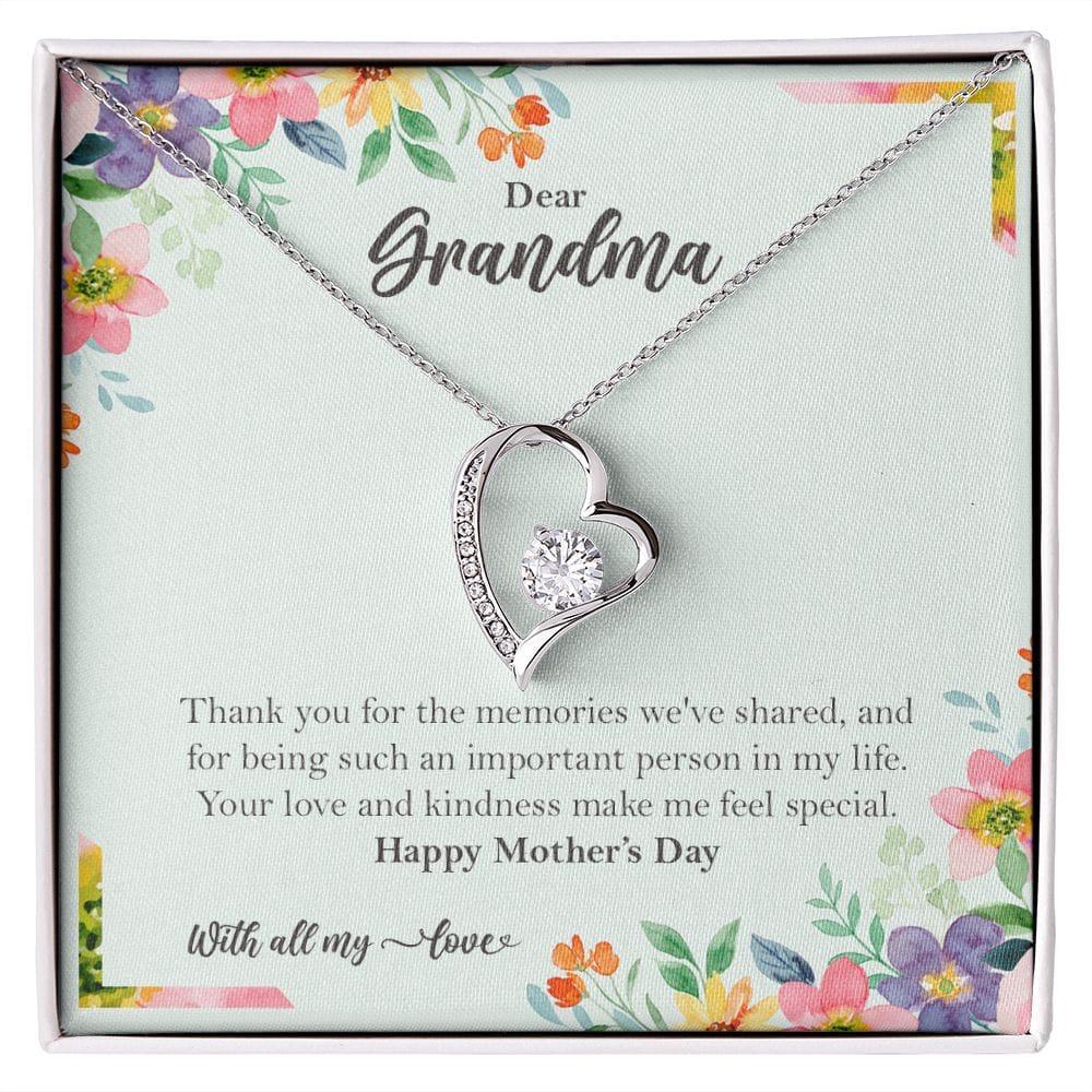Grandma Gift Necklace from Grandchildren, Grandmother Mothers Day Gift 14k White Gold Finish Two-Toned Box - HolidayShoppingFinds
