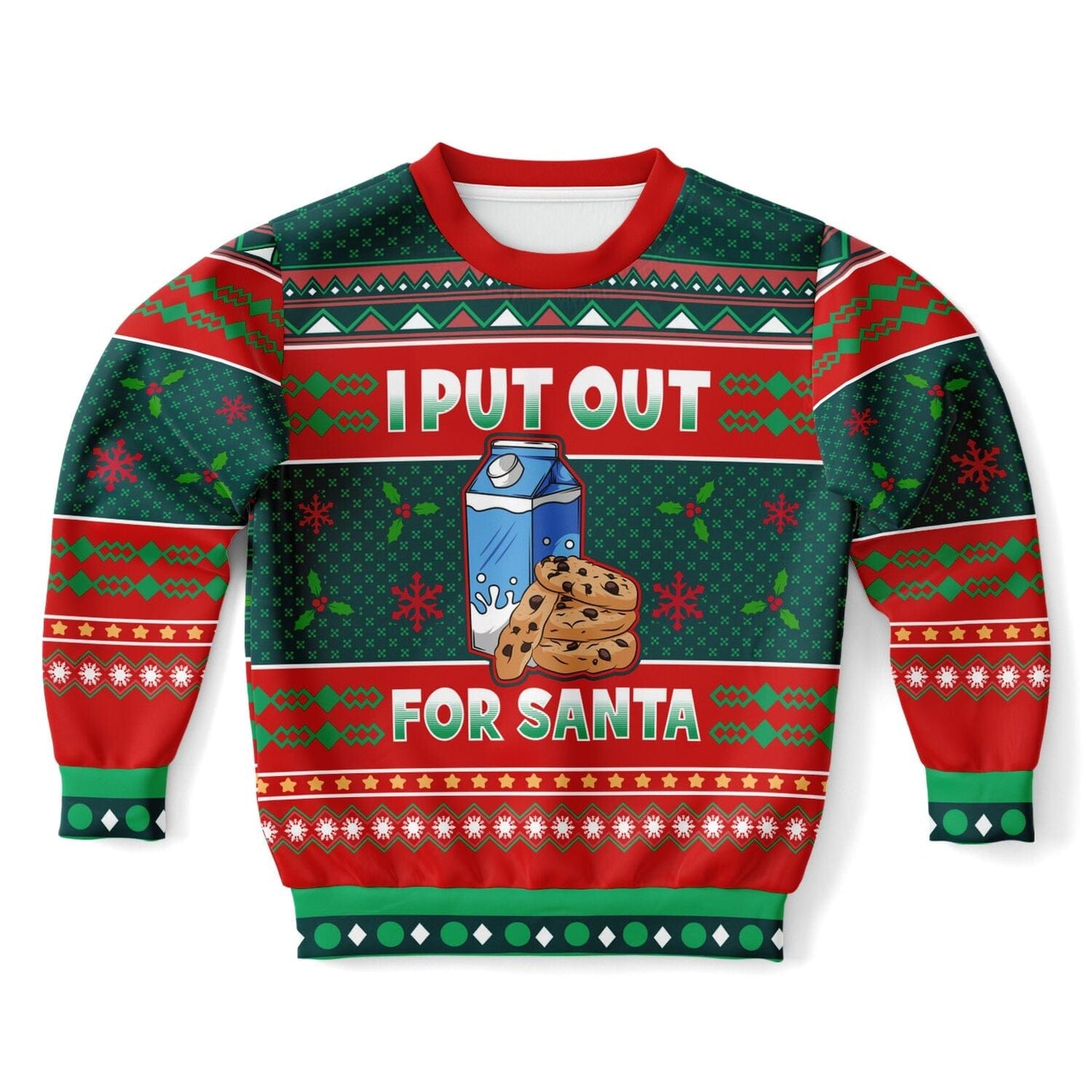 I put out for Santa Ugly Christmas Sweatshirt Funny Xmas Kids Unisex XXS - HolidayShoppingFinds