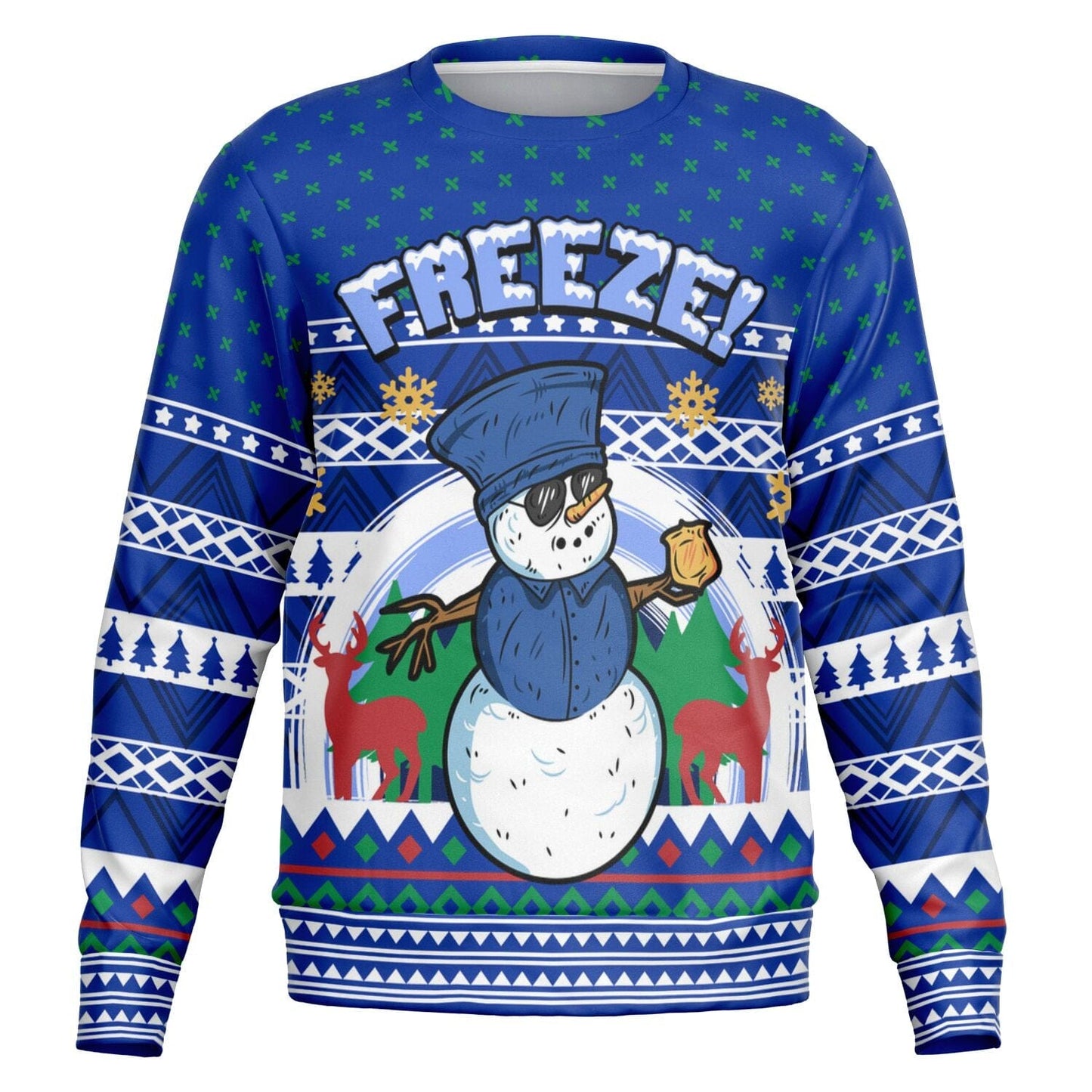 Freeze Ugly Christmas Sweatshirt for Police Officer Funny Sweater - HolidayShoppingFinds