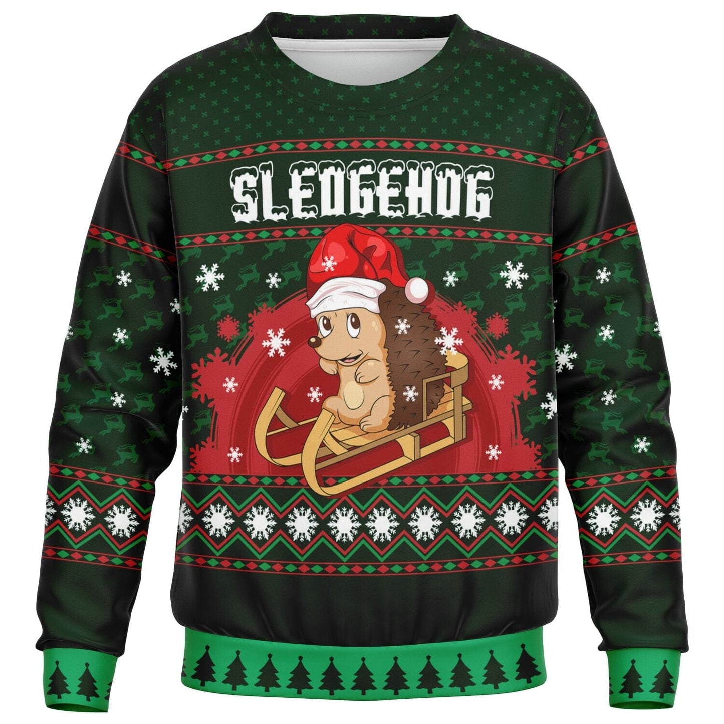Sledgehog Ugly Christmas Sweatshirt Kids Unisex - HolidayShoppingFinds