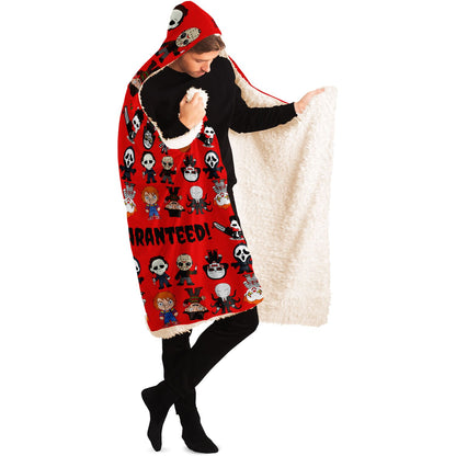 Halloween Killers Hooded Blanket "Sweet Dreams Not Guaranteed!"- Red    - HolidayShoppingFinds