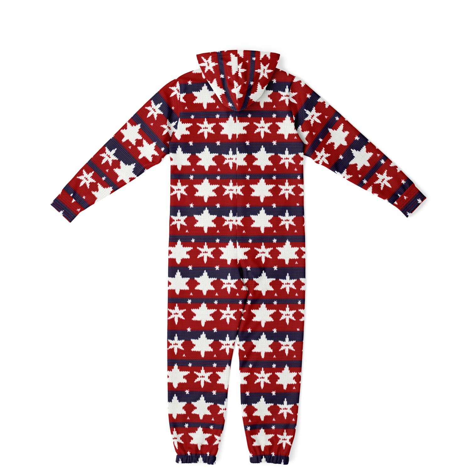 Americana Knitted Adult Athletic Jumpsuit, Red White & Blue Onesie Union Suit    - HolidayShoppingFinds