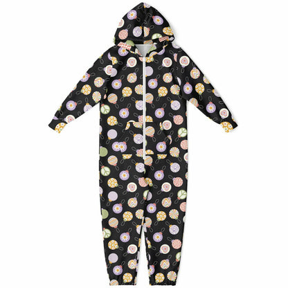 Colorful Christmas Ornaments Teens Onesie: Boys & Girls Union Suit Athletic Black Jumpsuit    - HolidayShoppingFinds