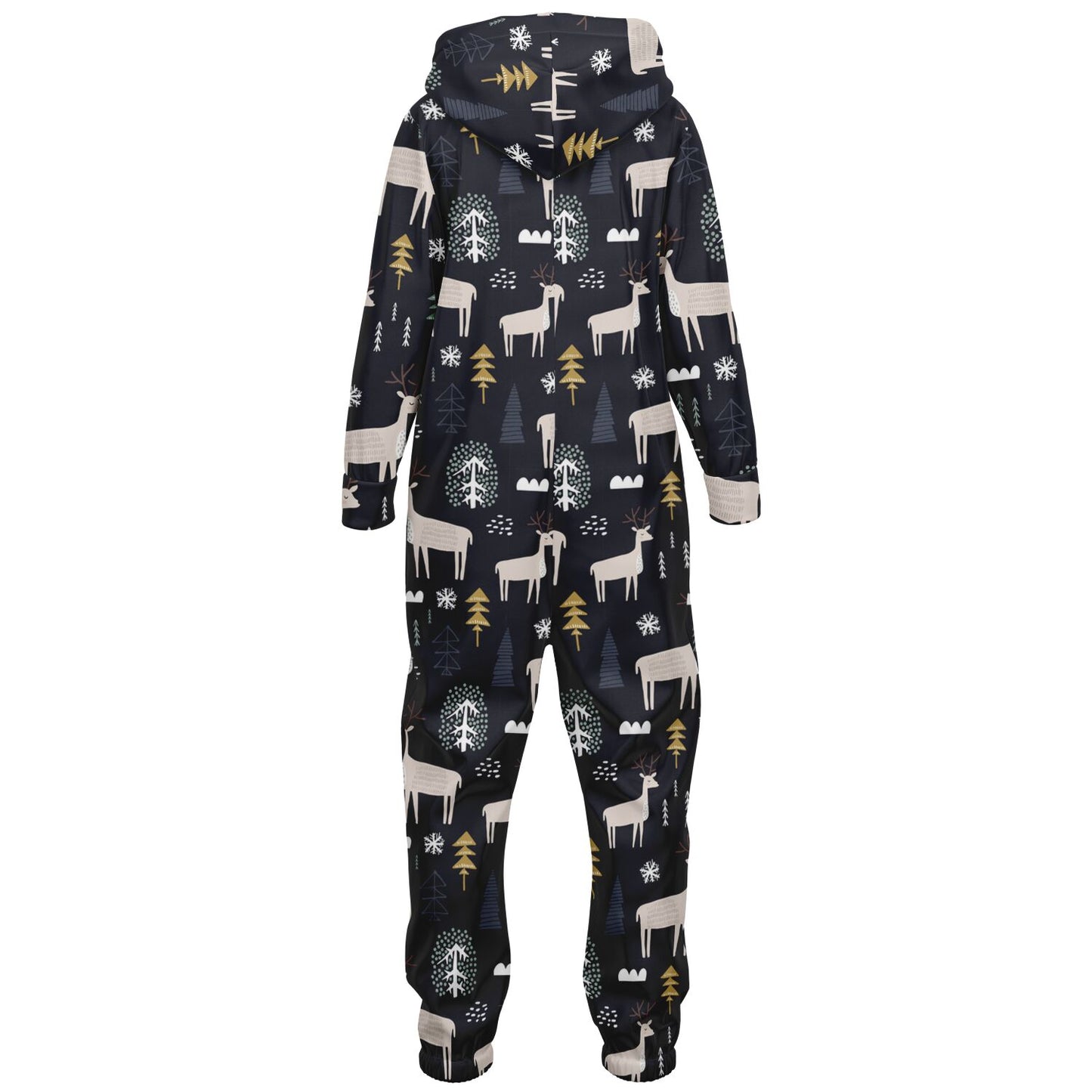 Winter Reindeer & Golden Trees Teens Onesie Athletic Gray Jumpsuit    - HolidayShoppingFinds